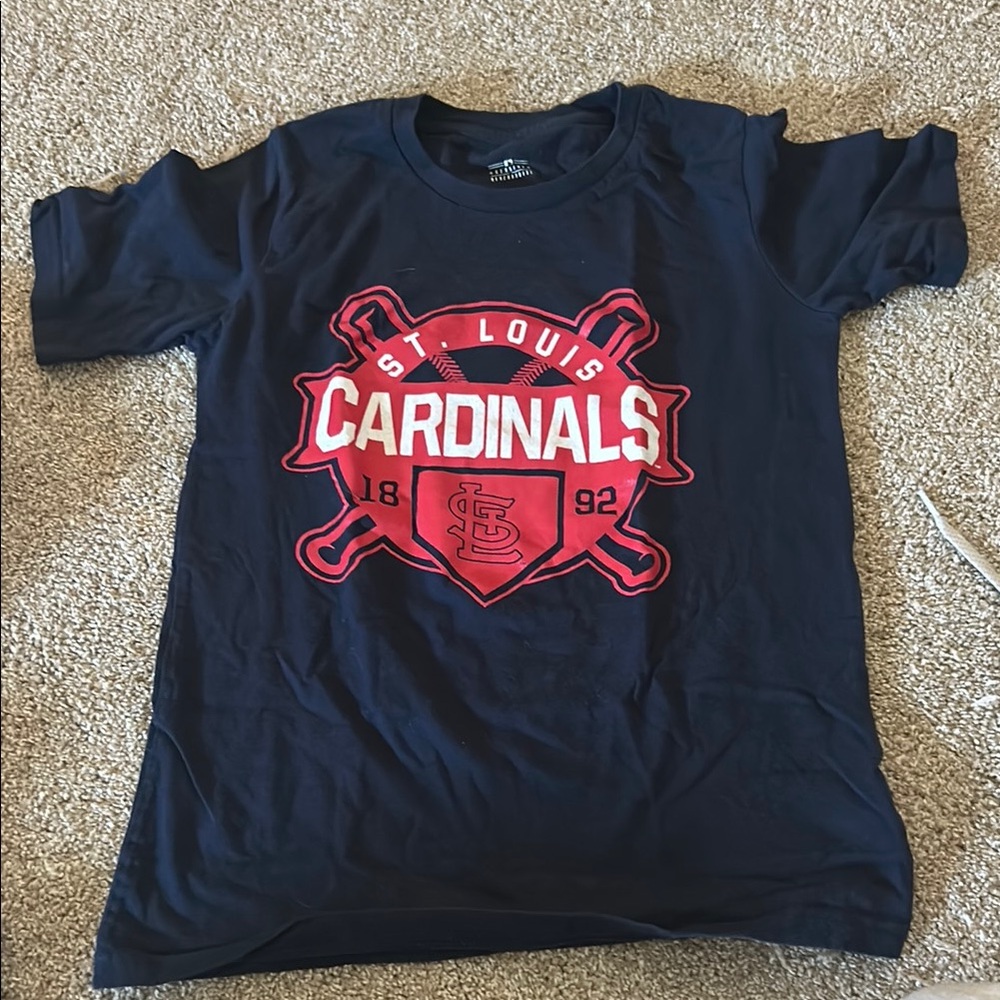 Blue and Red Short Sleeve Tee with Cardinals Graphic
